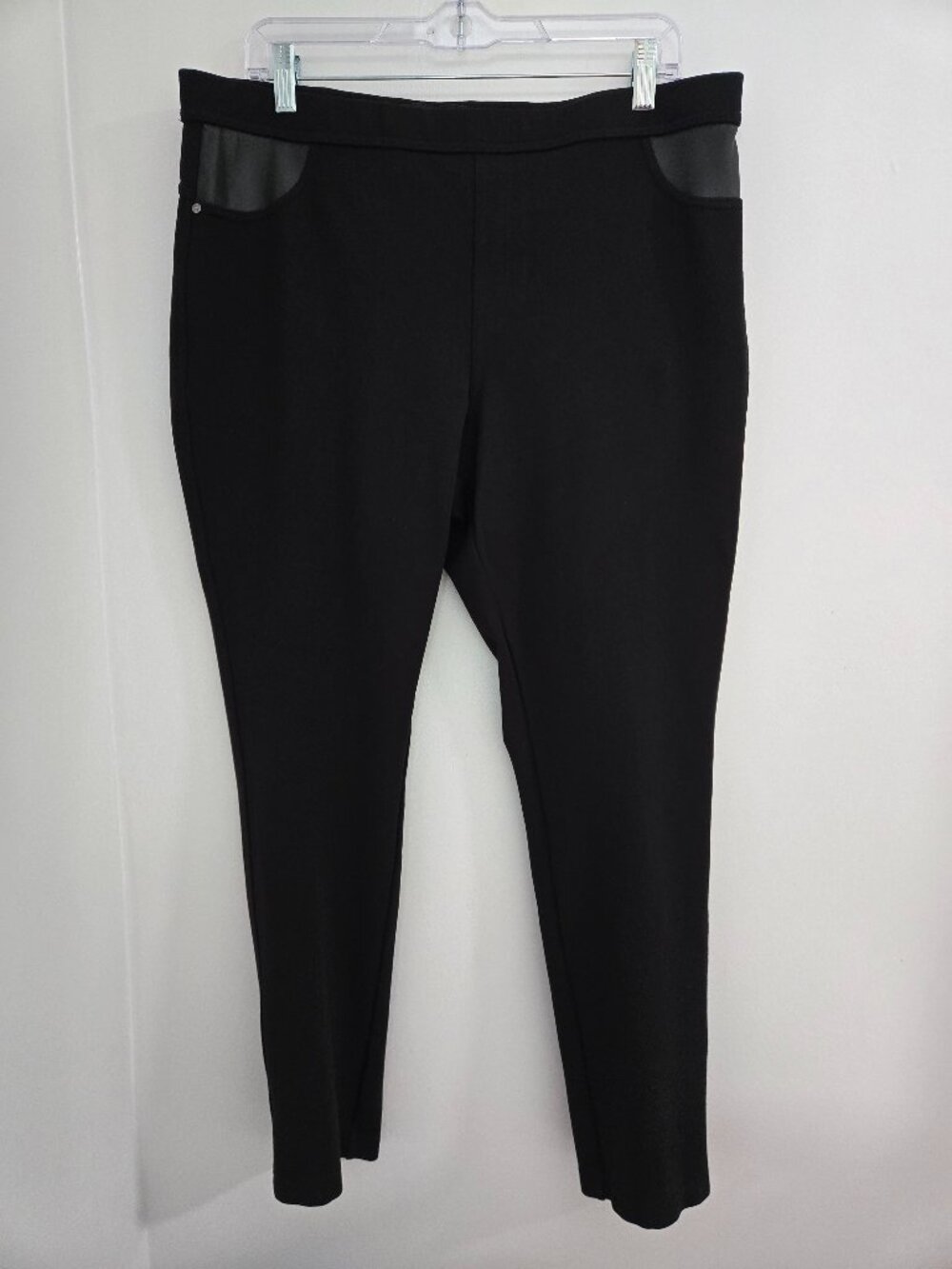 DKNY Women's XL Black Pull On Skinny Pants High Rise Stretch Rayon Blend